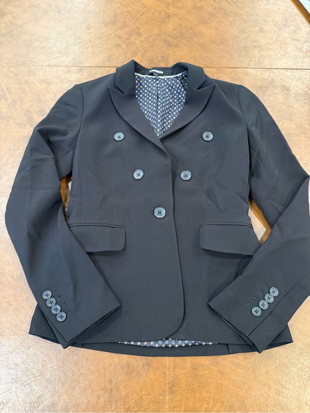 Express Black Double-Breasted Women's Blazer Jacket XS Workwear - Picture 2 of 9